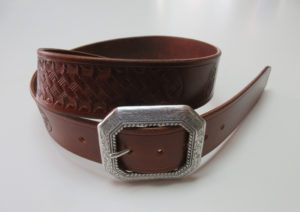 Handmade tooled western style belt